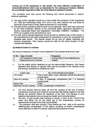 Pest and rodent control in Railway Coaches | PDF
