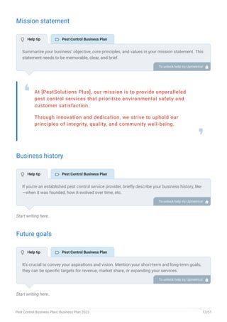 pest control business plan example template | PDF