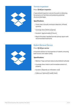 pest control business plan example template | PDF
