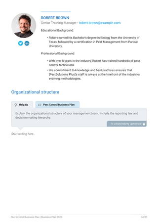pest control business plan example template | PDF