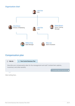 pest control business plan example template | PDF