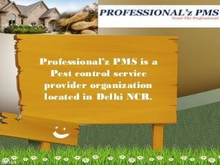 Professional’z PMS is a
Pest control service
provider organization
located in Delhi NCR.
 