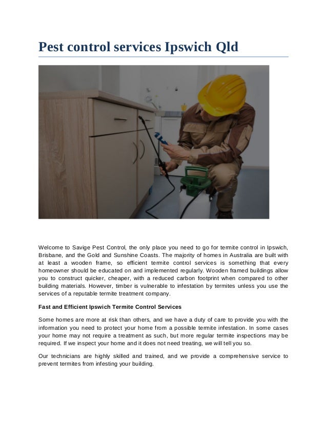 Pest Control Services Ipswich Qld