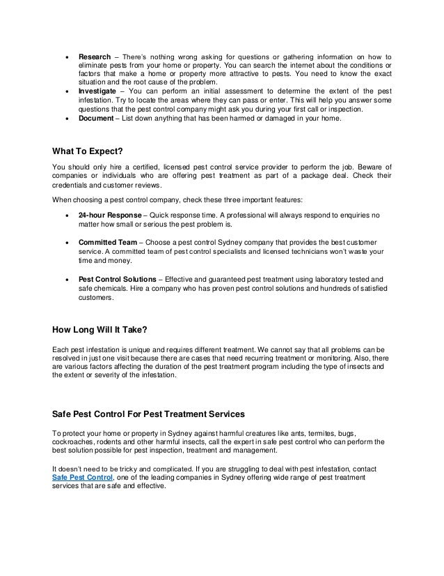 Pest Control Sydney Things To Do Before Hiring An Expert