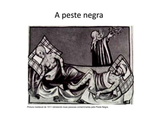 A peste negra
Pintura medieval de 1411 retratando duas pessoas contaminadas pela Peste Negra.
 