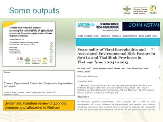 Pestforecast: Surveillance and early warning systems for climate sensitive diseases in Vietnam