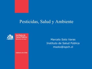 Pesticidas, Salud y Ambiente Marcelo Soto Varas Instituto de Salud Pública [email_address] 