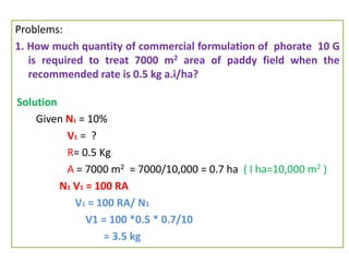 pesticide calculation and the methods to handle them | PPTX
