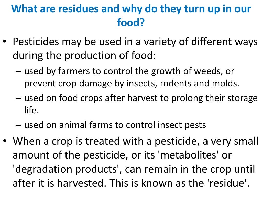 Pesticide residues in food