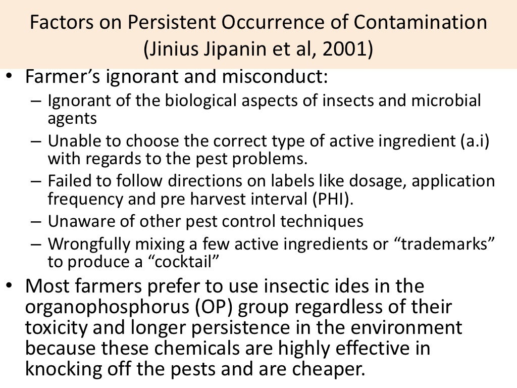 Pesticide residues in food