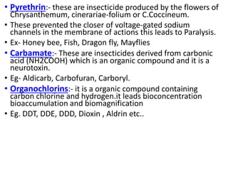 Pesticides,type nature and their effect on environment | PPTX
