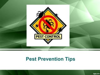 Pest Prevention Tips
 