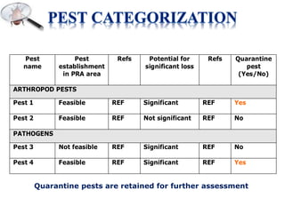 Pest Status Pest risk analysis | PPTX