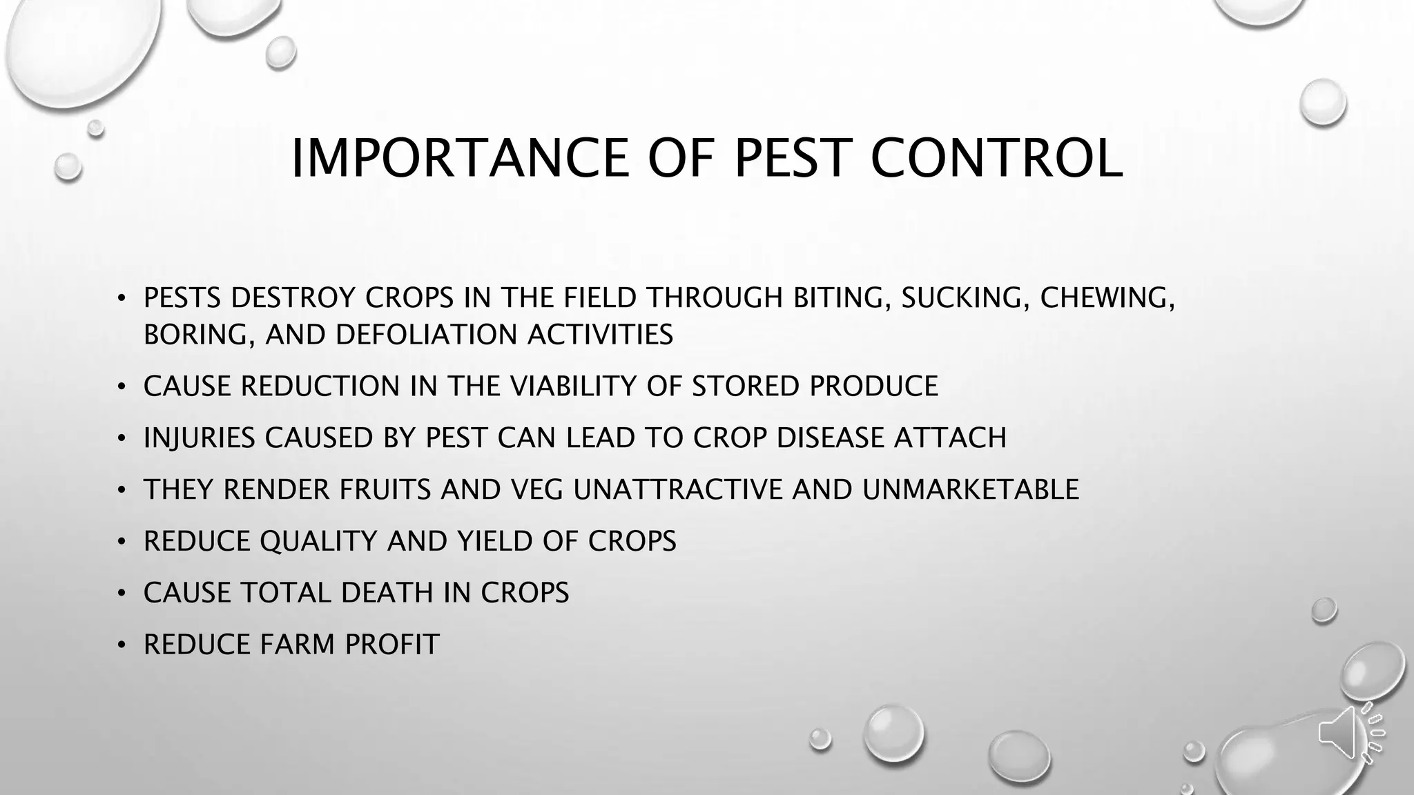 Pests and pests control av