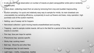 Knock Down Method Insect Sampling Pesticide Hazard Assessment | PPTX