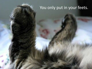 You only put in your feets.