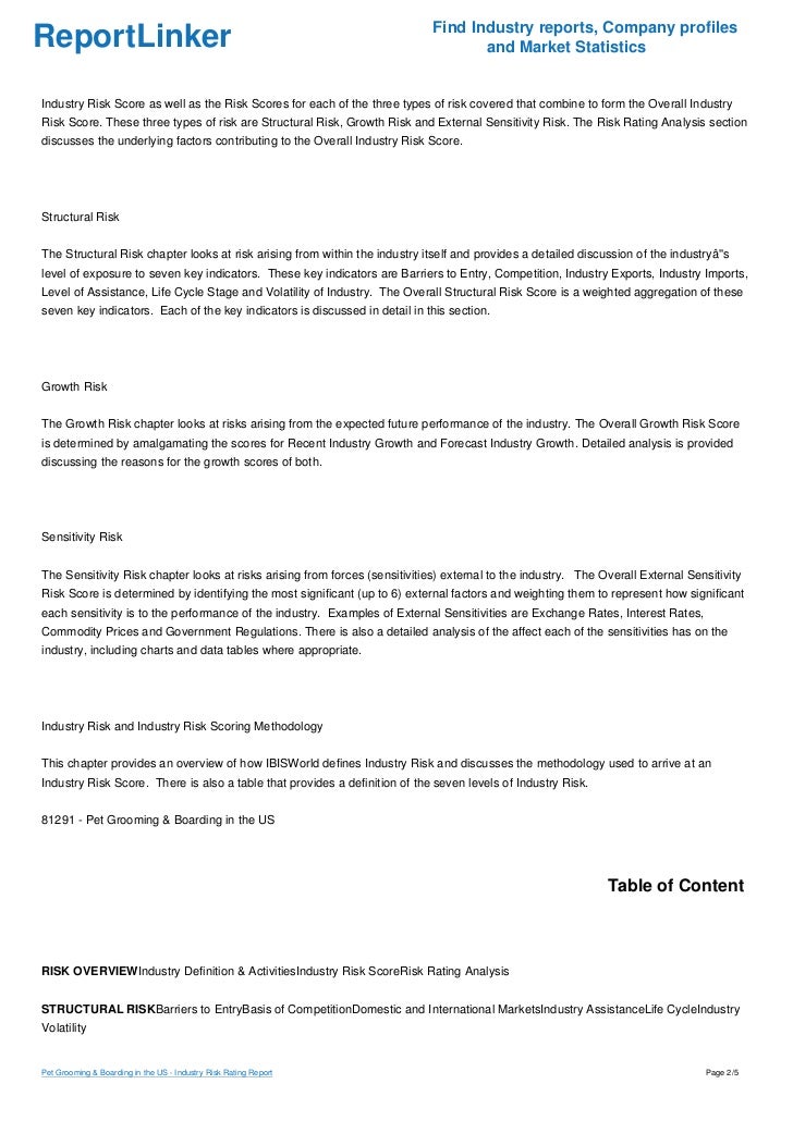 Pet Grooming & Boarding in the US Industry Risk Rating Report