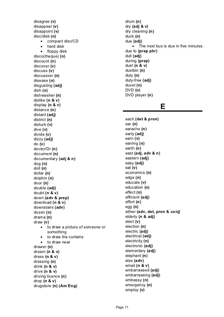 Pet vocab-list