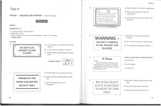 Cambridge Pet 2 Preliminary English Test