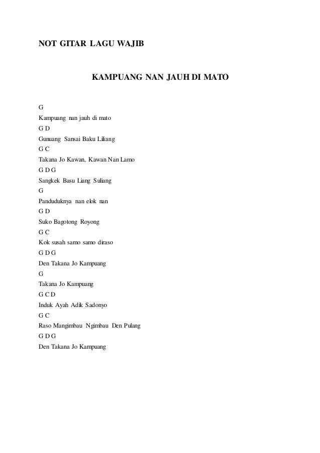 Teks Lagu Kampuang Nan Jauh Di Mato Nasi Teks Lagu Kampuang Nan Jauh Di Mato Nasi
