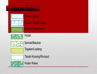 Sawah Irigasi
Sawah Tadah Hujan
Kebun/Perkebunan
Semak/Belukar
Hutan
Tegalan/Ladang
Tanah Kosong/Rumput
Hutan Rawa
Simbol Peta
 