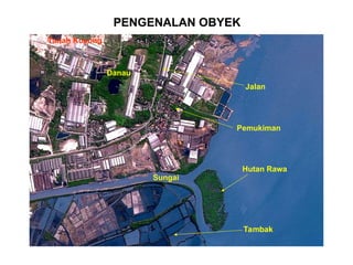 PENGENALAN OBYEK
Hutan Rawa
Tambak
Sungai
Pemukiman
Jalan
Danau
Tanah Kosong
 