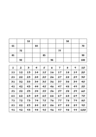 53 58
61 64 70
72 77
81 85 90
92 96 100
1 2 3 4 5 6 7 8 9 10
11 12 13 14 15 16 17 18 19 20
21 22 23 24 25 26 27 28 29 30
31 32 33 34 35 36 37 38 39 40
41 42 43 44 45 46 47 48 49 50
51 52 53 54 55 56 57 58 59 60
61 62 63 64 65 66 67 68 69 70
71 72 73 74 75 76 77 78 79 80
81 82 83 84 85 86 87 88 89 90
91 92 93 94 95 96 97 98 99 100
 