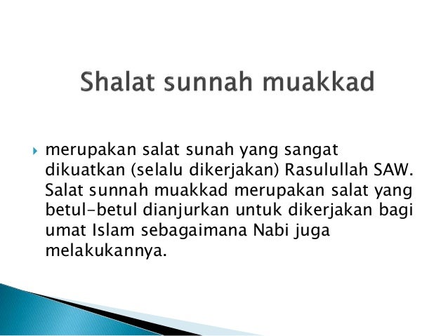 Peta Konsep Sholat Sunnah Muakkad