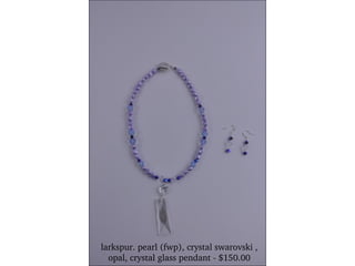 larkspur. pearl (fwp), crystal swarovski , opal, crystal glass pendant - $150.00 