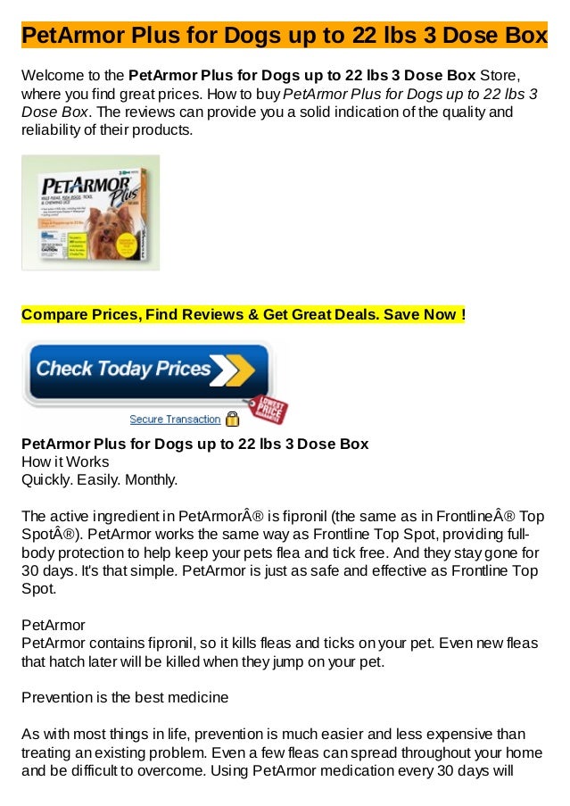 Pet armor plus for dogs up to 22 lbs 3 dose box