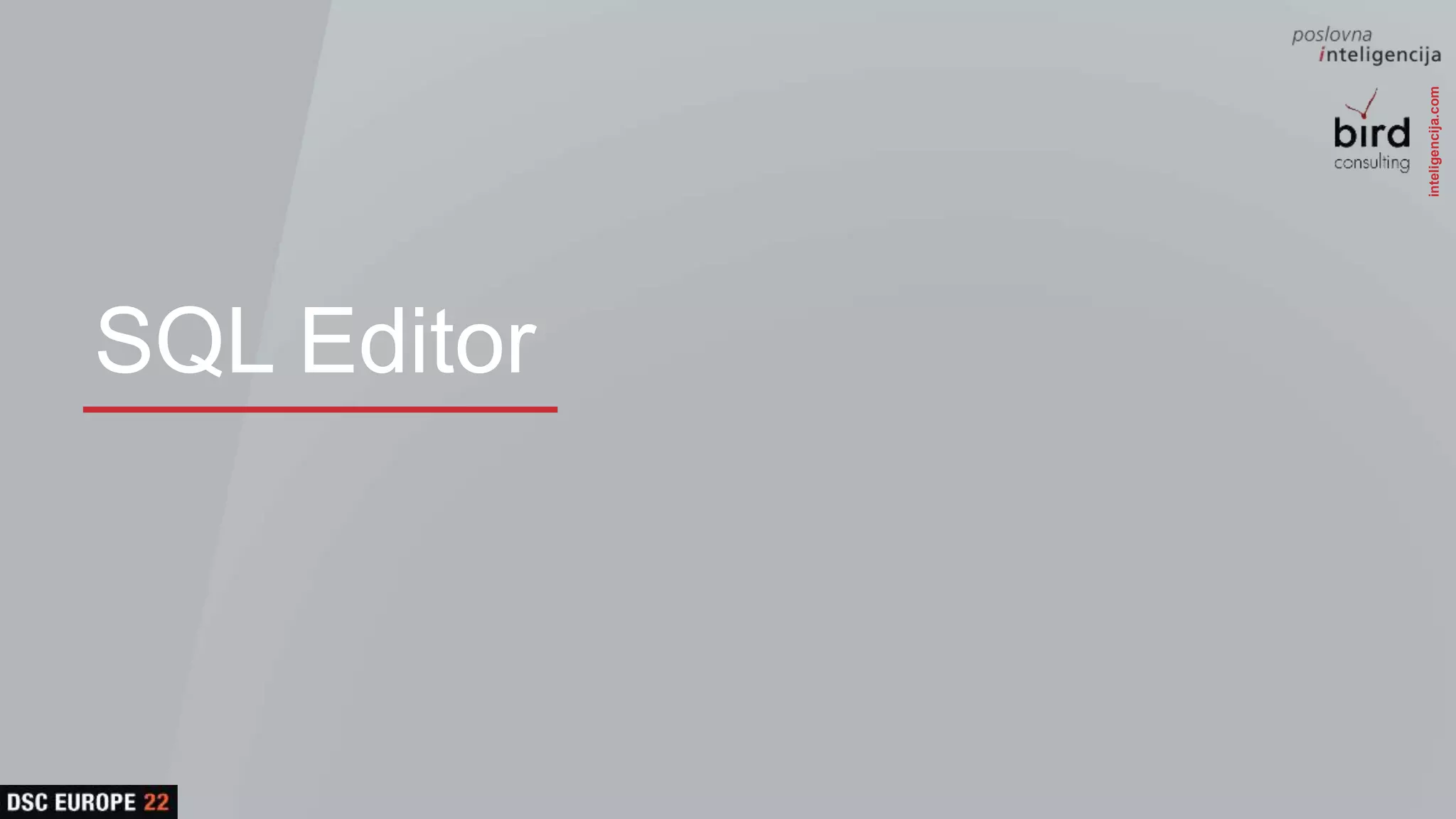 inteligencija.com
SQL Editor
 