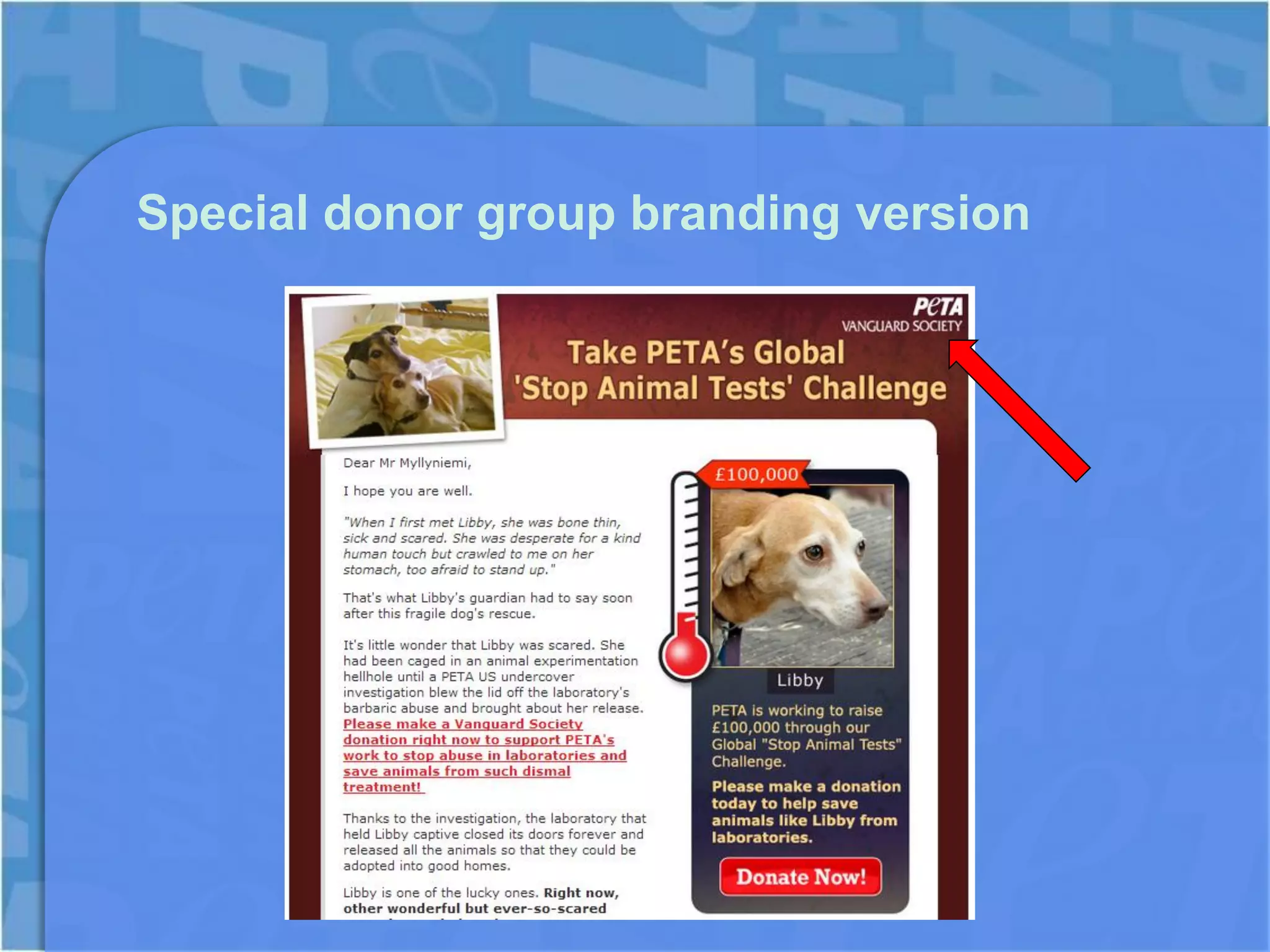 Special donor group branding version
 