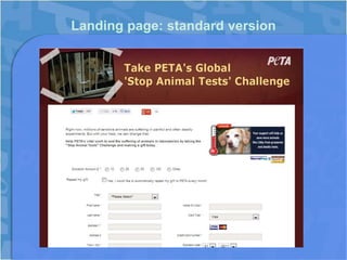 Landing page: standard version
 