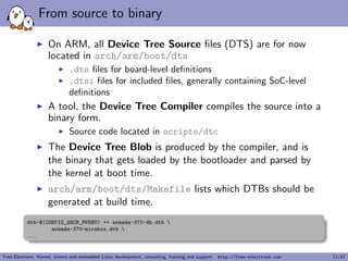 What is the Device Tree ? 
I Quoted from the Power.org Standard for Embedded Power 
Architecture Platform Requirements (ePAPR) 
I The ePAPR speci 