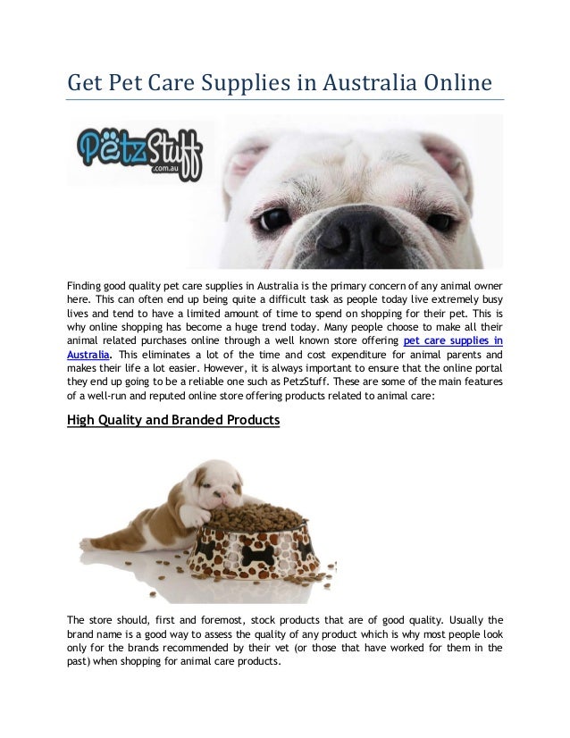 Get Pet Care Supplies In Australia Online