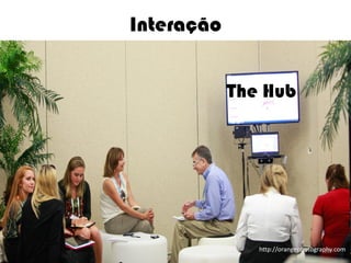 Interação


            The Hub




                 http://orangephotography.com
                                      10
            Ormene Dorneles, WEC 2012
 