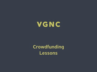 Crowdfunding
Lessons
 