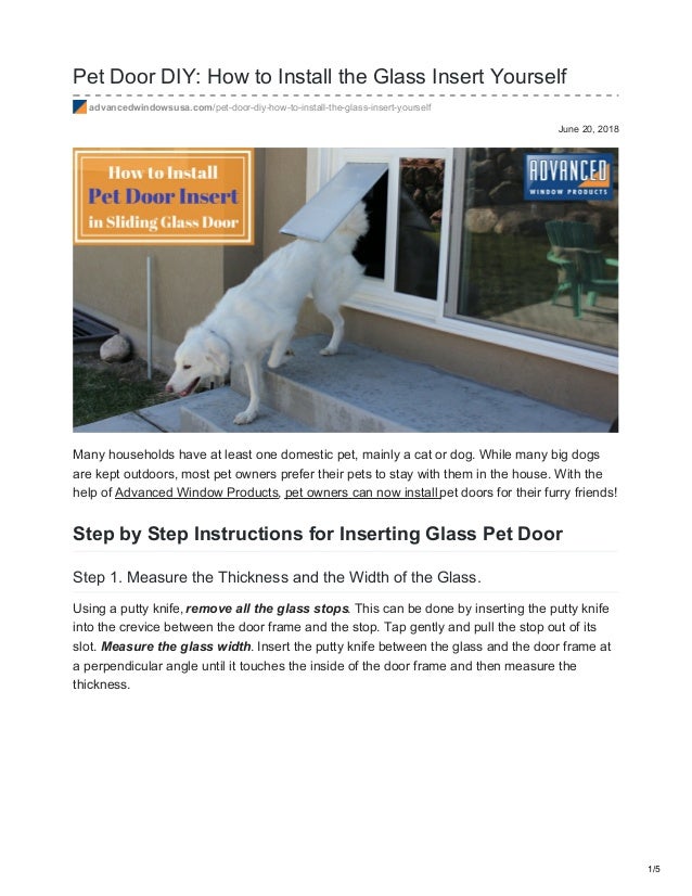 Pet Door Diy How To Install The Glass Insert Yourself