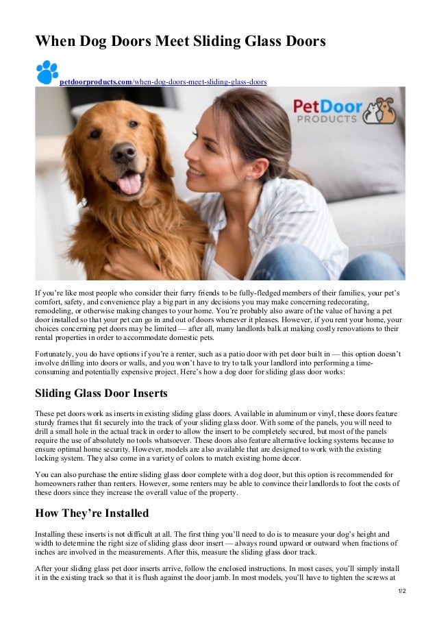 When Dog Doors Meet Sliding Glass