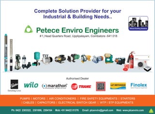 Petece Enviro Engineers, Coimbatore, Industrial Pumps And Motors