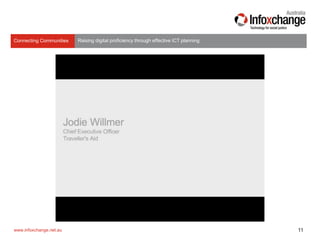 Raising digital proficiency through effective ICT planningConnecting Communities
11www.infoxchange.net.au
 