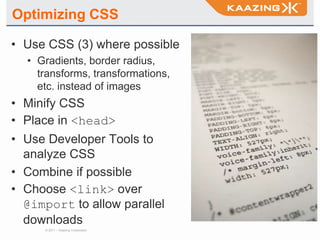With web apps, faster isalways better (no onewill complain that your app is too fast)Time is…Measured in milliseconds!