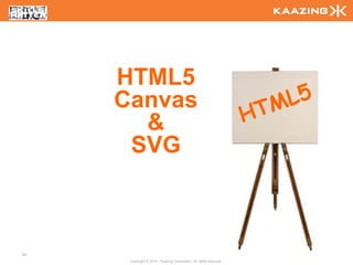 HTML5
     Canvas
       &
      SVG



54
      Copyright © 2010 - Kaazing Corporation. All rights reserved.
 
