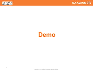 Demo



87

     Copyright © 2010 - Kaazing Corporation. All rights reserved.
 