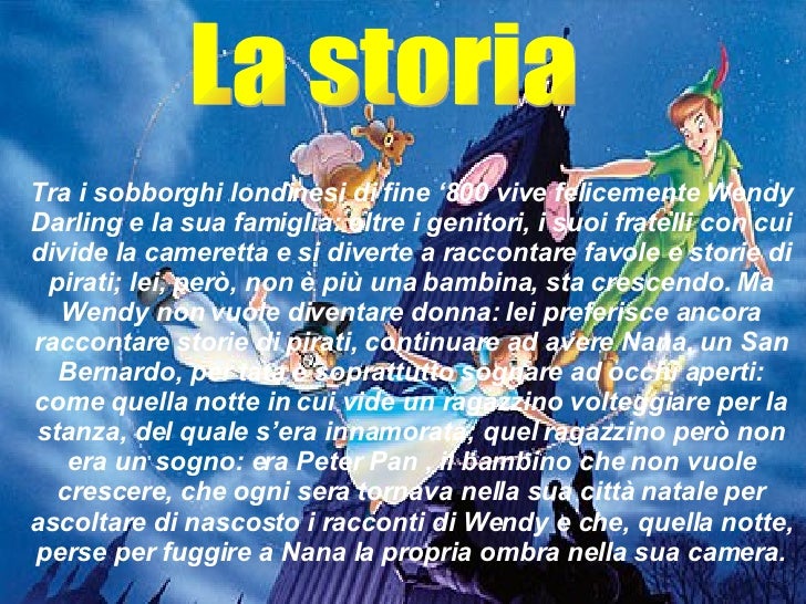 Storia Di Peter Pan In Breve Peter Pan