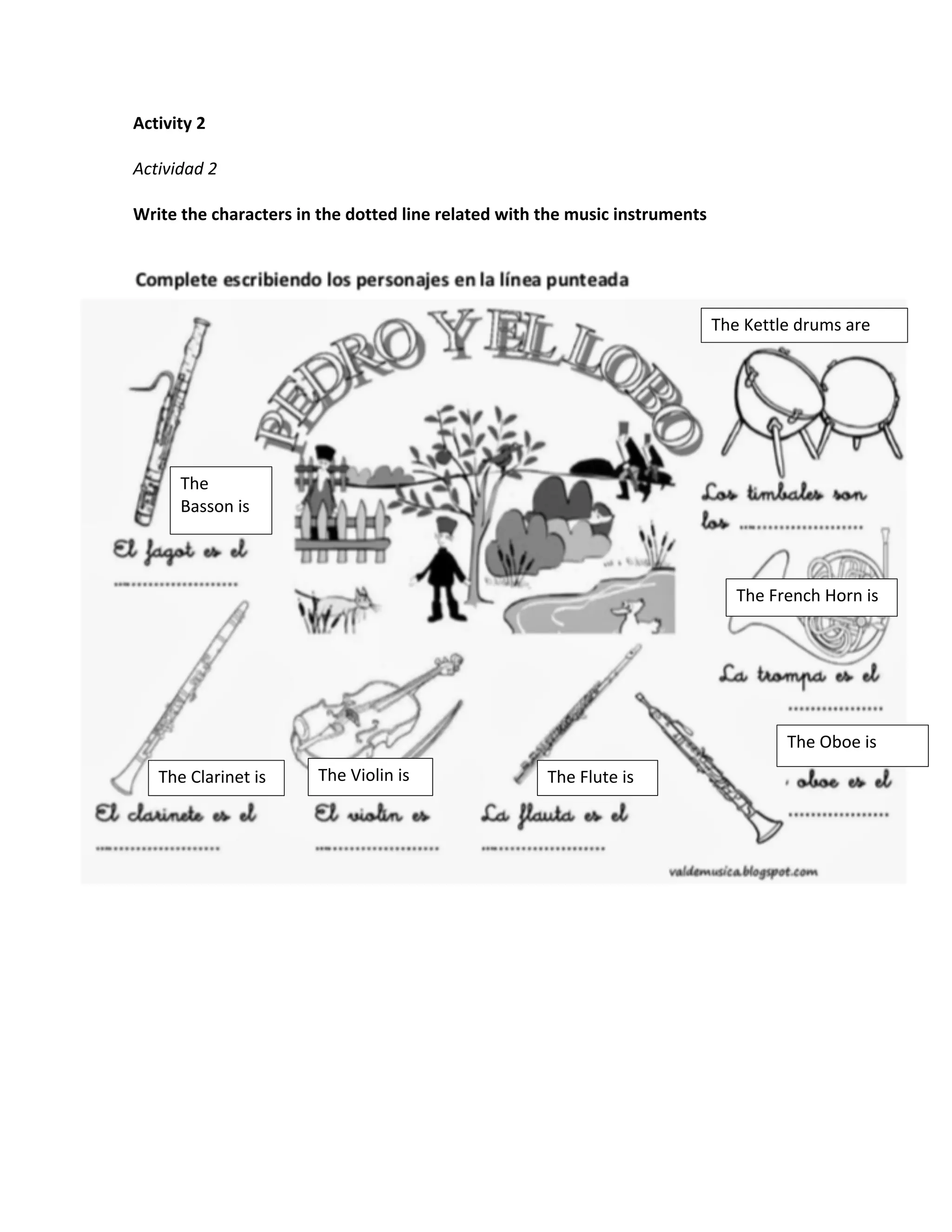 Peter and the wolf worksheet | PDF