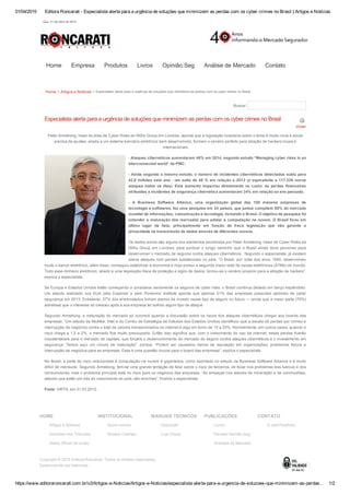 Peter Armstrong Especialista alerta para a urgência de soluções que