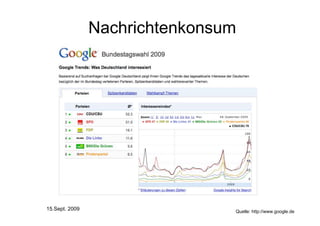 Nachrichtenkonsum




15.Sept. 2009                   Quelle: http://www.google.de
 