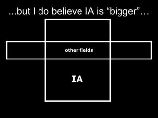 ...but I do believe IA is “bigger”… IA other fields 