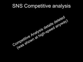 SNS Competitive analysis Competitive Analysis details deleted (was shown at high-speed anyway) 